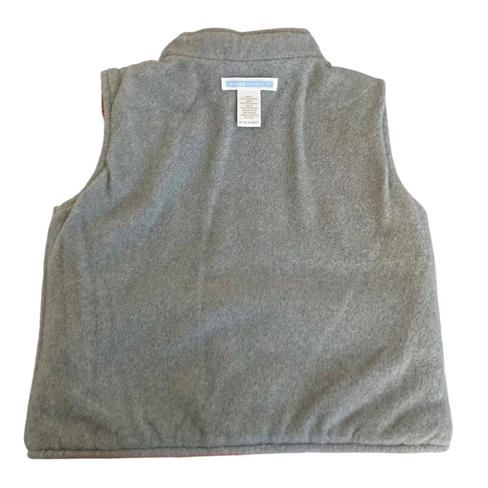 JANIE AND JACK Reversible Puffer Vest 12-18 mo Orange Gray